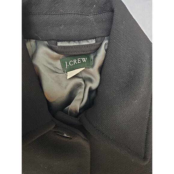 J. Crew Woman's Wool Jacket Black Overcoat Pockets Water-Resistant Winter - Picture 2 of 11